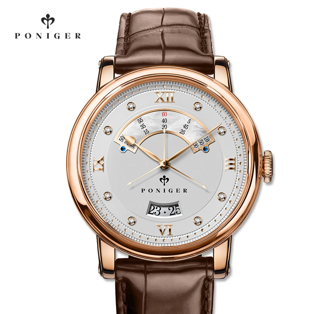 Poniger Switzerland Luxury Brand Men Watch For Seagull Movement