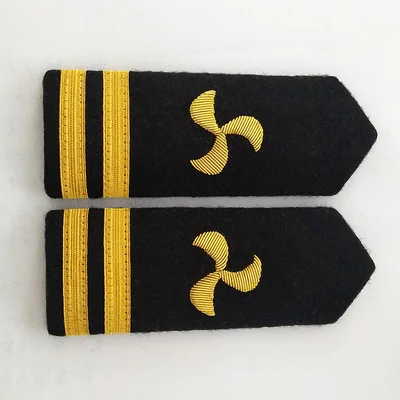 2 bars Высокое качество Роскошный Seaman пальто эполеты авиация пилот корабль слюнявчик значок футболки-униформы повязки костюм аксессуары - Цвет: 2 bars