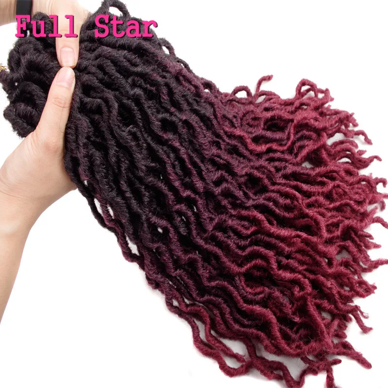 Полная звезда черный Омбре коричневый Faux locs кудряшки для наращивания 18 дюймов мягкие синтетические косички для наращивания волос