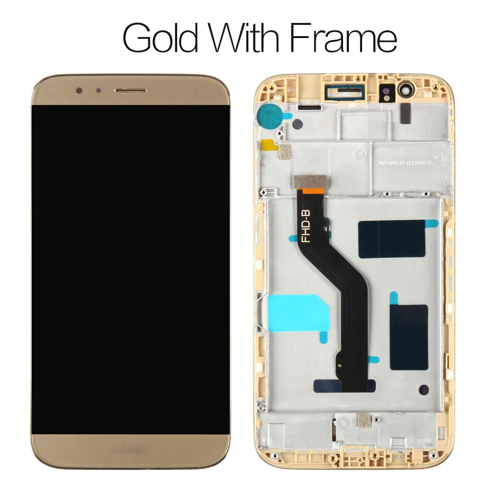 gold with frame Для huawei G8 ЖК-дисплей кодирующий преобразователь сенсорного экрана в сборе с рамкой черный белый золотой экран Замена GX8 RIO-L02 RIO-L01 - Цвет: gold with frame