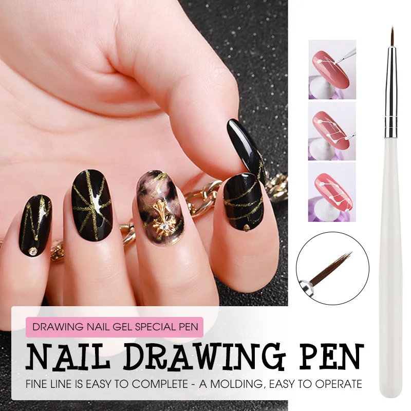 

Saviland Drawing gel pen Nail Decorating Pen Drawing Nail Art Design Brush Salon Decoration Manicure Tools Point to line