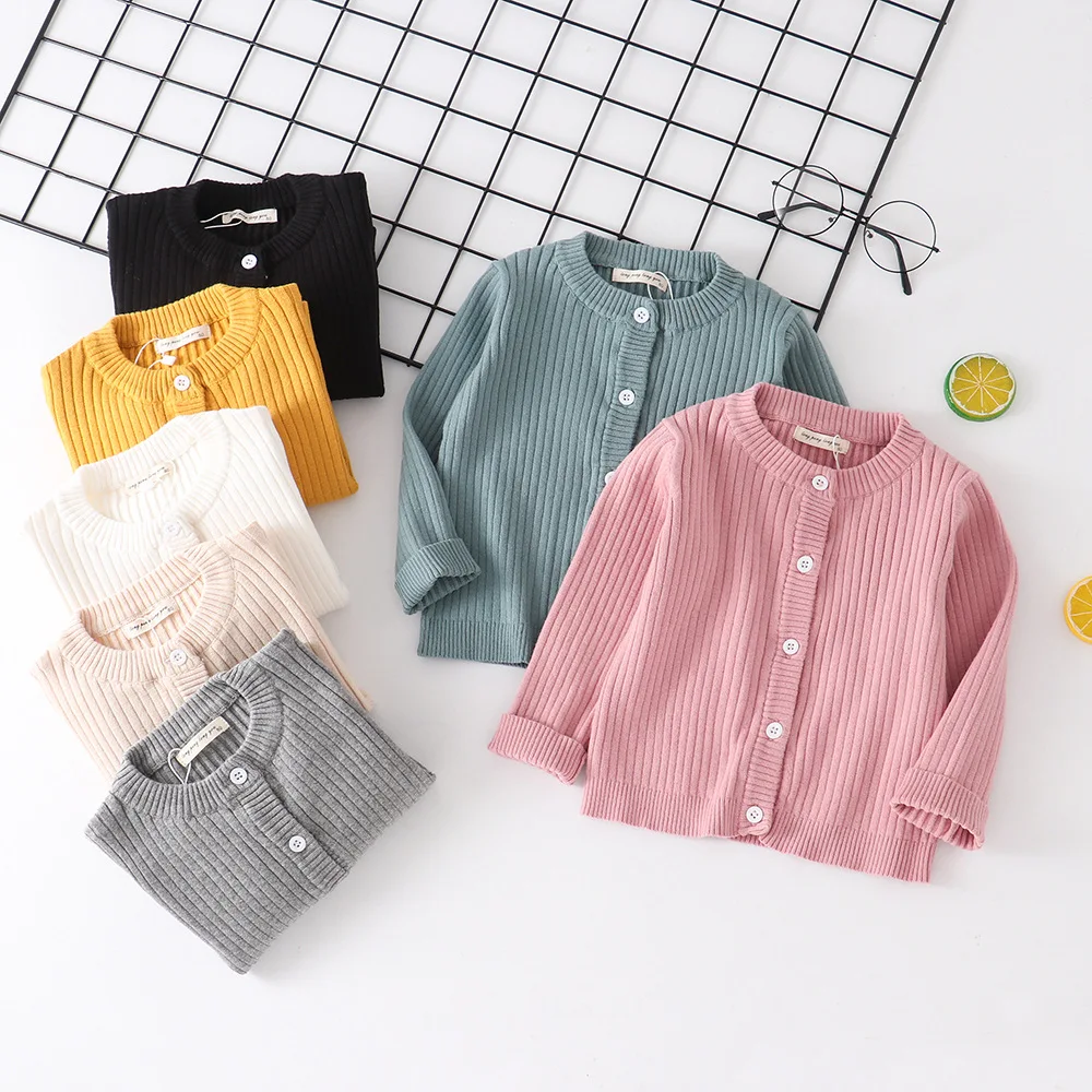 

Children's Korean Sweater Cardigan Autumn 2019 Girls Pure Color Soft Loose Knitted Jacket Kids Kids Sweaters Girl Clothes 1-7 Y