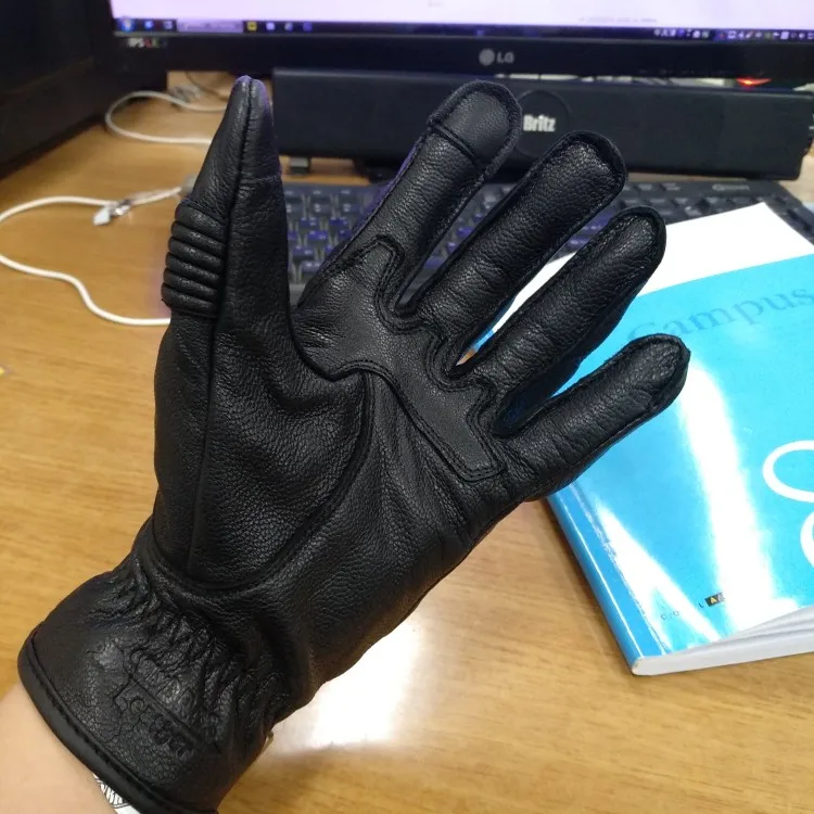UBGLYBROS UBG53 distressed leather glove touchscreen blk 5