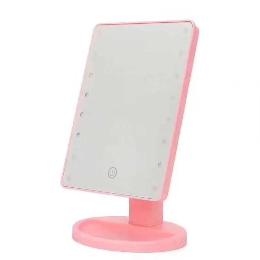 USB 22 light Зеркало принцессы для мытья, чистящее зеркало, светильник с сенсорным экраном, настольный светодиодный светильник, квадратное туалетное зеркало - Цвет: USB 22 light