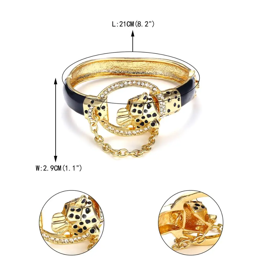 Tuliper браслет с пантерой браслет Leopard браслеты женские животные кристалл браслет для женщин вечерние ювелирные изделия подарок 팔팔팔