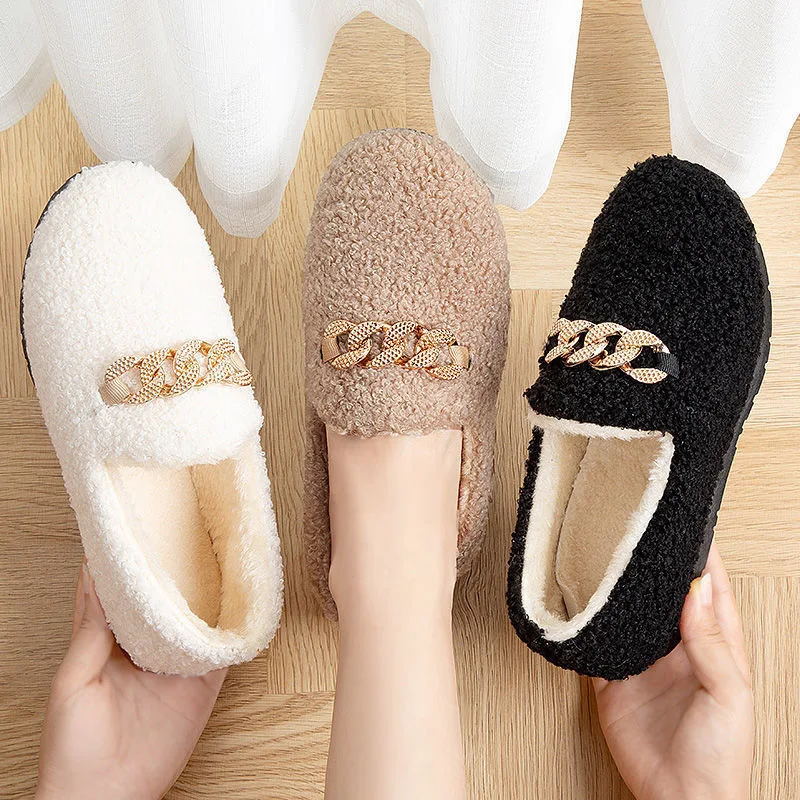 Wanrane Indoor Cozy Warm Slippers Winter Couple Cotton Slippers Female Winter Indoor Home Non-Slip Thick Bottom Home Warm Plush Home Shoes Color : Green, Size : 1