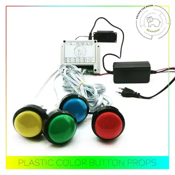 

Escape Room Props 5 Different Colors Buttons Mechanism Press It In Order To Control 12V Magnet Lock For Exit Game Owner Player