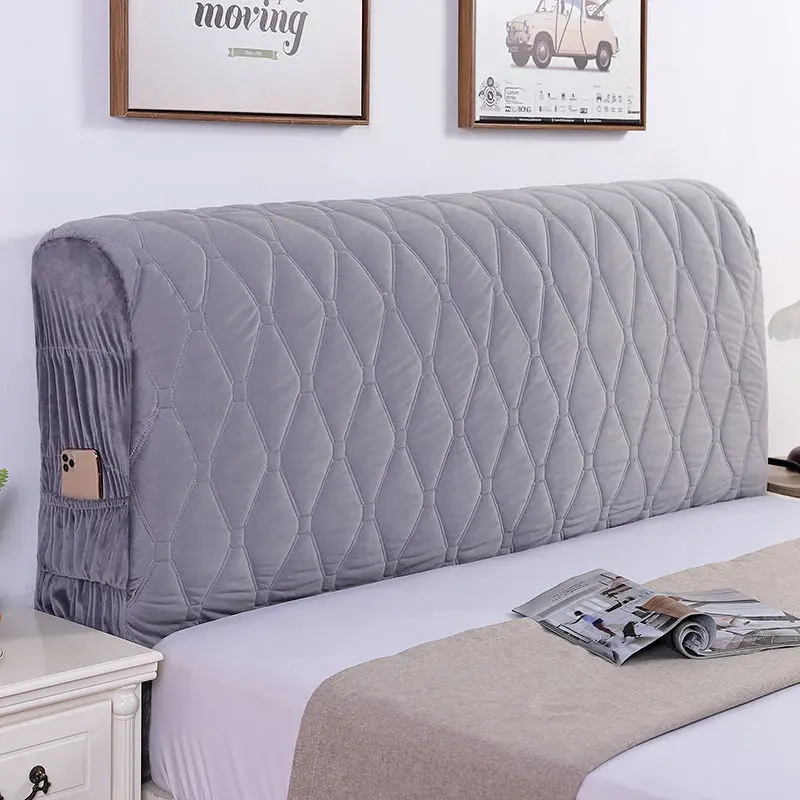 European High Grade Thicken Flannel Quilted Headboard Cover King Single Size Soft Velvet All-inclusive Head Cover 240x75cm