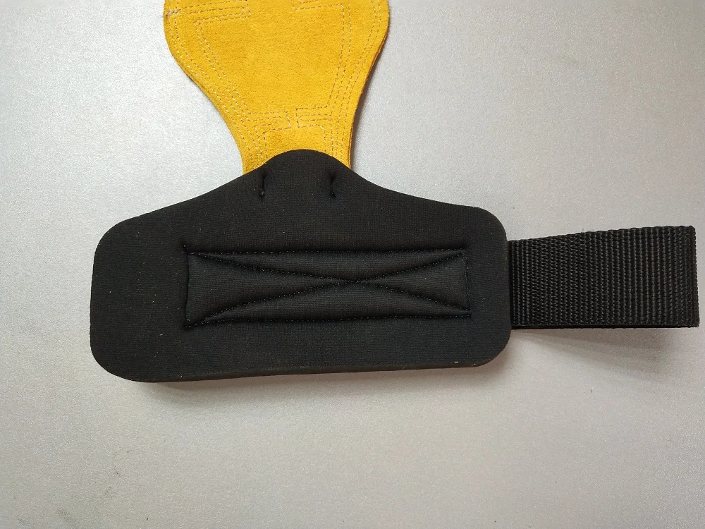 Перчатки для тяжелой атлетики натуральная кожа желтый цвет сверхпрочные ремни