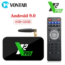 X2 Pro TV caja Android 9,0 4GB de RAM DDR4 32GB inteligente Amlogic S905X2 X2 Cubo de 2GB 16GB Set Top Box 2,4G/5G WiFi 1000M 4K reproductor de medios(China)
