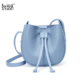 

BRIGGS Mini Bucket Bag High Quality Genuine Leather Shoulder Bag Luxury Handbags Women Bags Designer Crossbody Bags Female