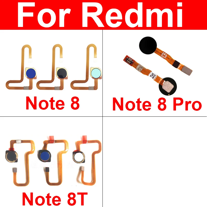 Home Button Fingerprint Sensor Flex Cable For Xiaomi Redmi Red Rice Note 8 Pro 8T Menu Return Key Ribbon Repair Parts | Мобильные