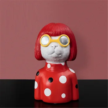 

Living Room Desktop Abstraction Yayoi Kusama Cat Statue Of Liberty Rabbit Resin Art&Craft Figurines Creative Kids Gift Toy M4956