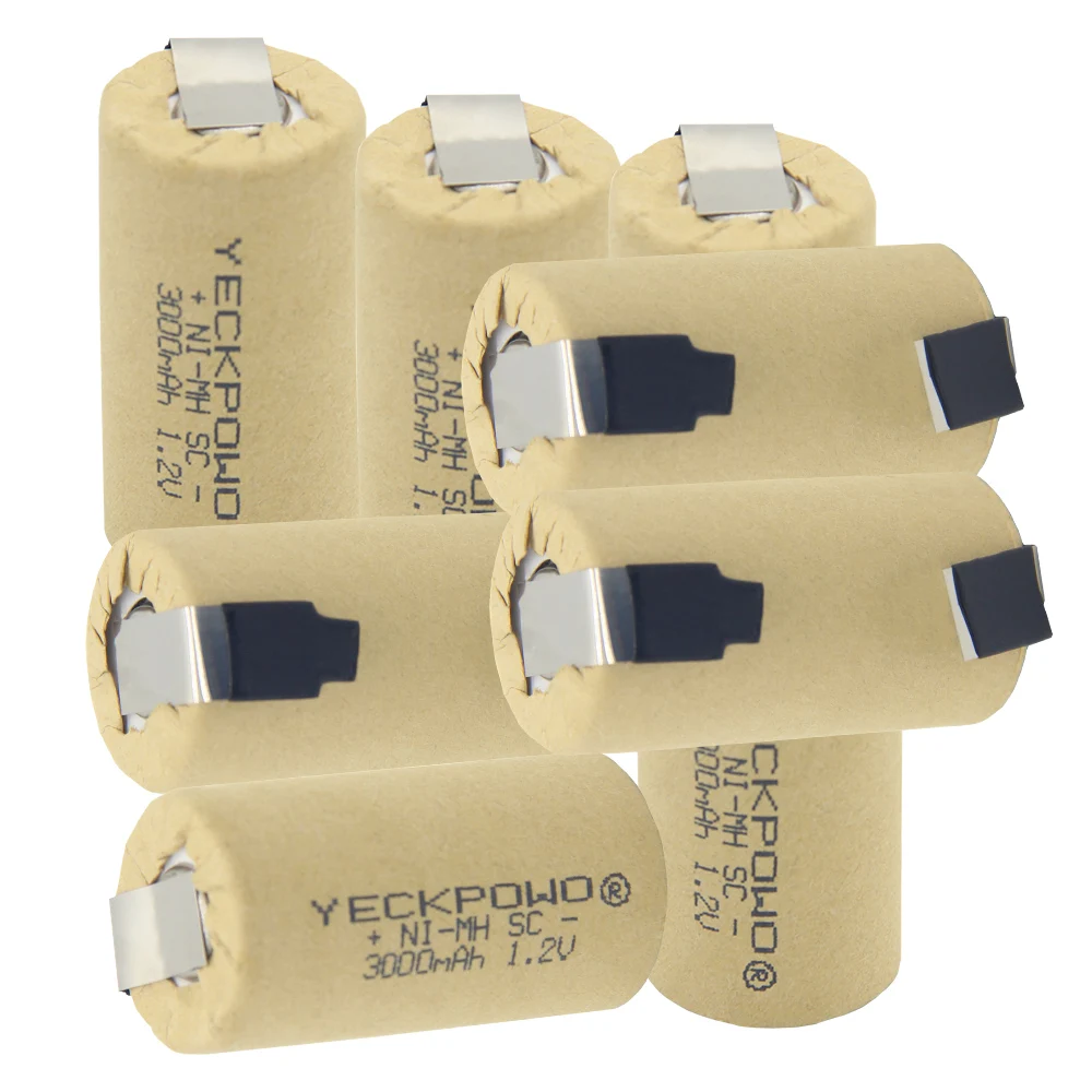 SC batteries soldering tape NIMH 3000mAh akkus sub C battery 1.2V rechargeable welding tabs for