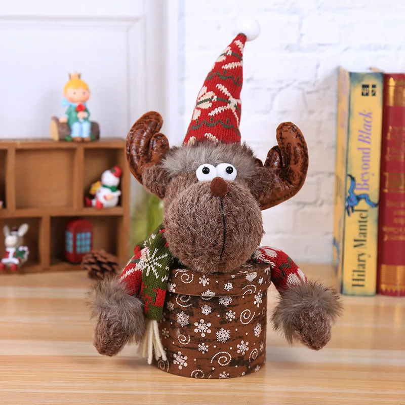 D 32x18cm Рождество для Navidad вечерние Снеговик Санта Клаус Олень Рождественское украшение детский подарок коробки конфет домашние украшения 32x18cm - Цвет: D 32x18cm