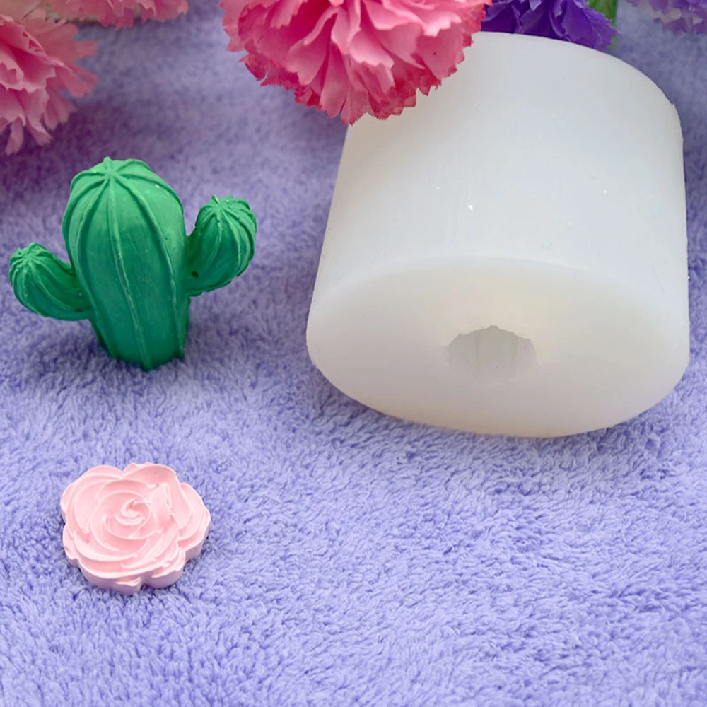 DIY 3D силиконовая форма кактуса форма для выпечки руководство Глина Ремесло цемент свечи формы силиконовые торт бетон орнамент