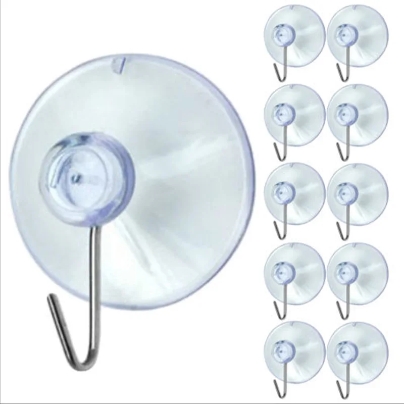 

Hot Sale 10 Windows Transparent Suction Cup Suction Cup Hook Clothes Jacket Metal Hook