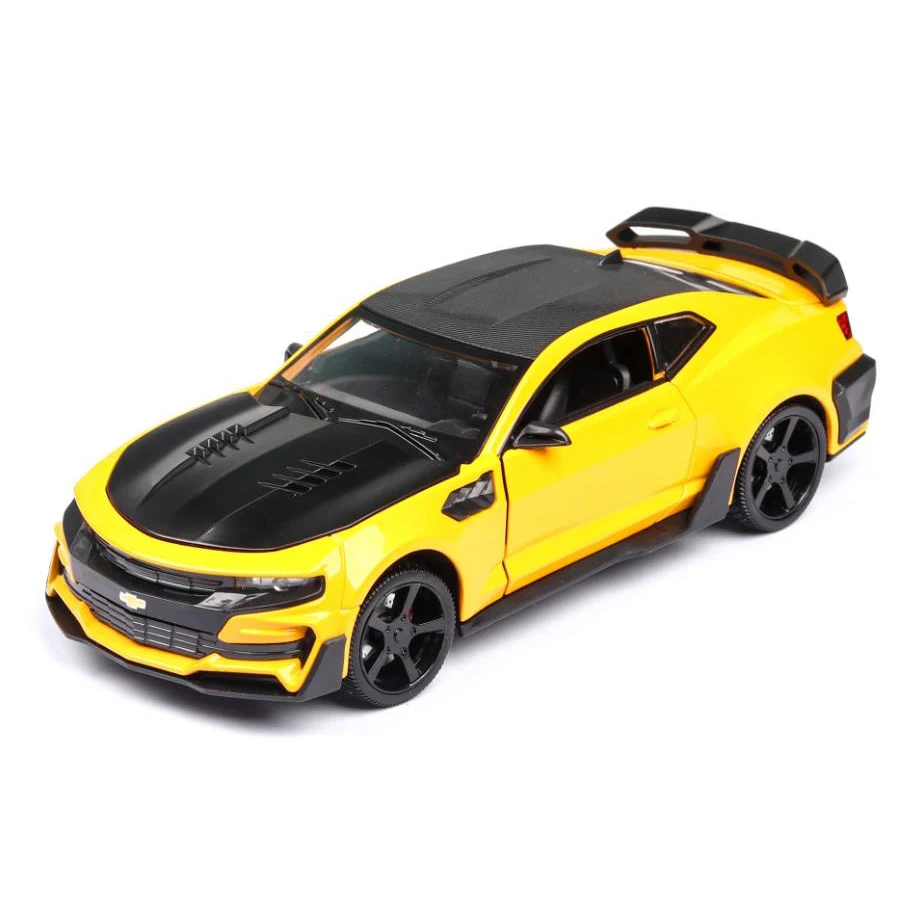 Горячий масштаб 1:32 колеса литья под давлением Chevrolet спортивный автомобиль металлическая модель с светильник и звуком камератор автомобиль вытяните назад игрушки коллекция - Цвет: Цвет: желтый