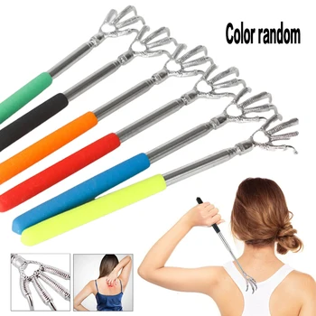 

Adjustable Eagle Claw Back Scratcher Rubber Handle Extendable Back Massager Tool Lazy Man Scratching Device Random Color