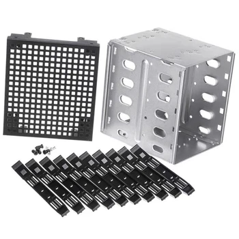 

5.25 Inch to 5X3.5 Inch SATA HDD Hard Drive Cage Rack for PC Supplies Stainless Steel Tray Caddy Adapter