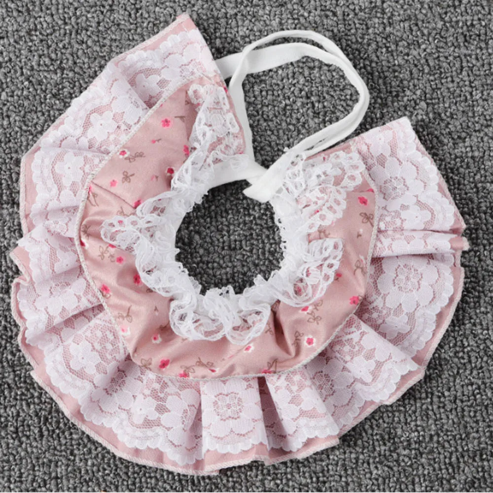 

Dog Collar Collar Multilayer Lace Floral Fashion Korean Pet Cat Dog Collar Multilayer Lace Bibs Puppy Kitten Scarf Neckerchief