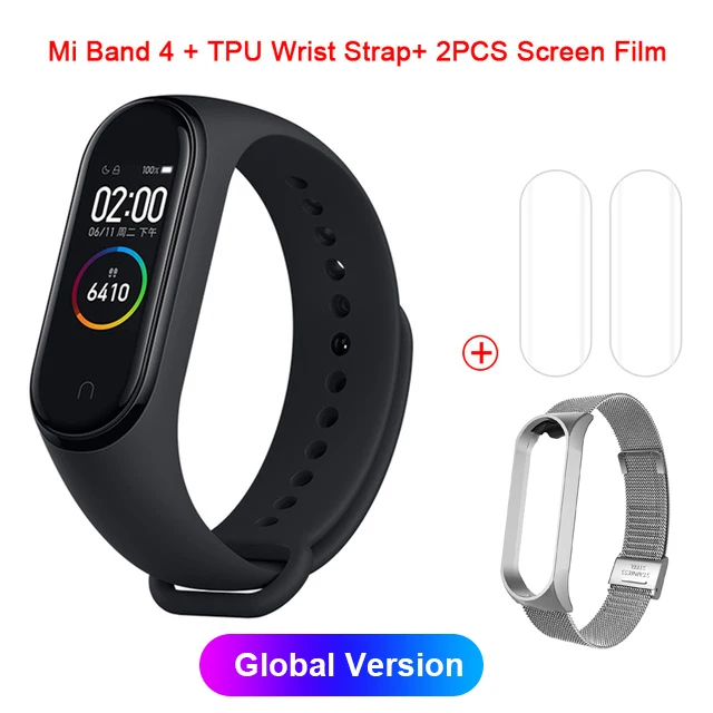 Milanes Global 9 Xiaomi mi-браслет 4 mi Band 3 цвета экран Смарт-Браслет фитнес-трекер пульсометр Bluetooth водонепроницаемый спортивный умный Браслет - Цвет: Milanes Global 9
