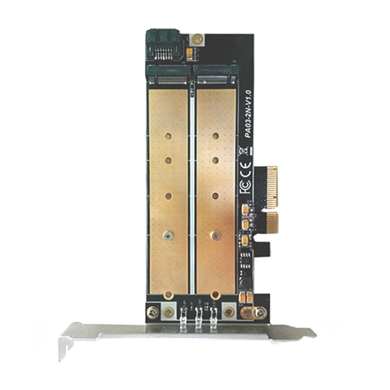 PCI-E 4X к M2 SSD адаптер B Ключ M.2 NGFF M ключ NVME SSD PCI-E двойной интерфейс карты светодиодный низкопрофильный кронштейн поддержка 2230-22110 M2