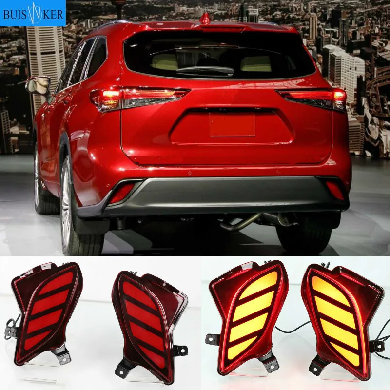 

Многофункциональный светодиодный светильник ний бампер для Toyota Highlander 2020, противотуманный фонарь, стоп светильник, светильник Тель поворота