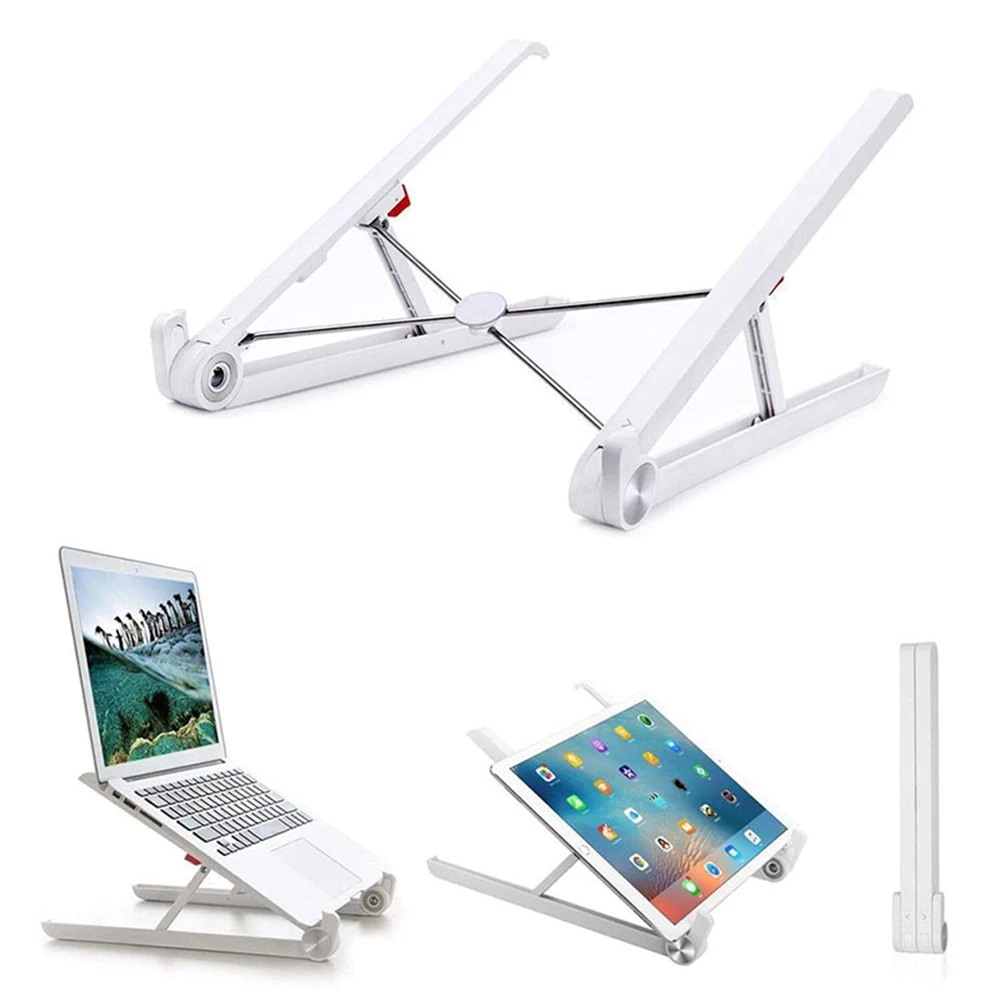  Folding Portable Laptop Stand Two Heights Adjustable Desktop Heighten Notebook Cooling Holder for M
