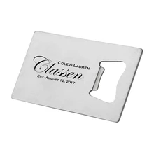 Персонализированные Свадебные сувениры на заказ открывалка для бутылок пива мальчишник вечерние сувенир на день рождения подарок Кредитная карта Размер открывалка для бутылок 50 шт