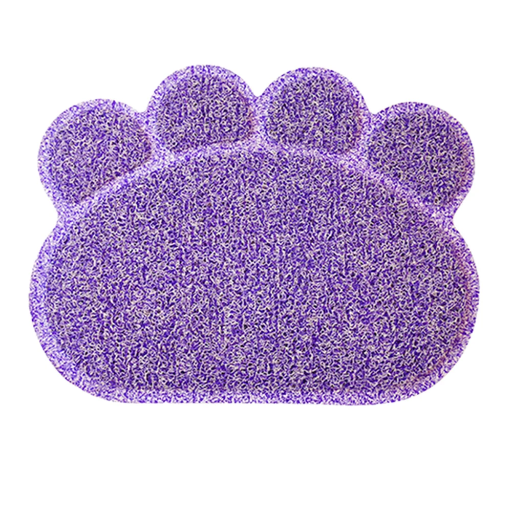 Purple Коврик из ПВХ с принтом лапы для собак, кошек, подстилок для щенков, котят, миска для еды, подстилка для воды, коврик из ПВХ для домашних животных, коврик для ног - Цвет: Purple