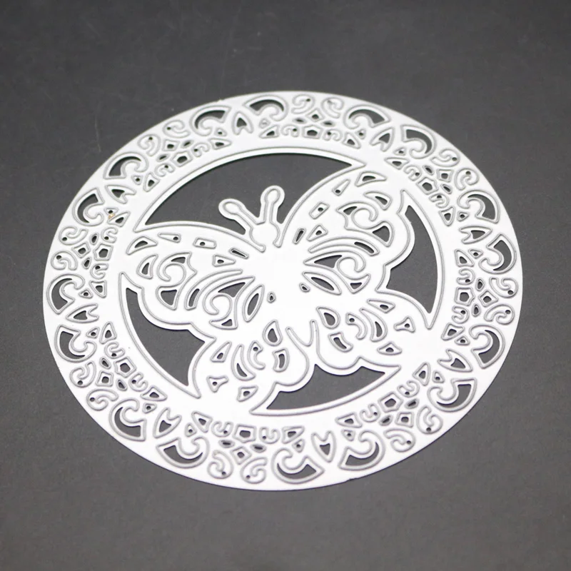 Butterfly Christmas Metal Cutting Dies Circle Frame Die Cut Animal Stencil Scrapbooking Embossing New Craft Stamps And Dies