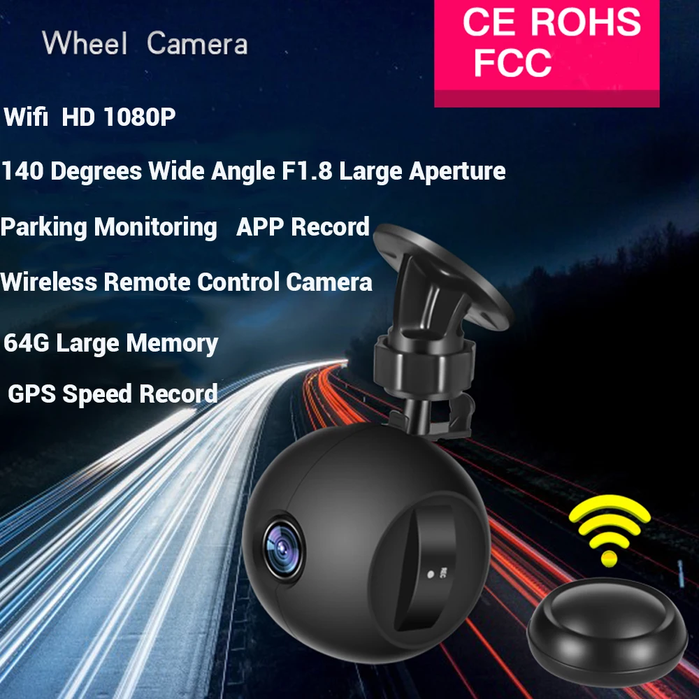 Автомобильный видеорегистратор 1080P Автомобильный видеорегистратор WiFi 170 градусов широкоугольный Круглый видеорегистратор реальный видеорегистратор парковки монитор вождения рекордер