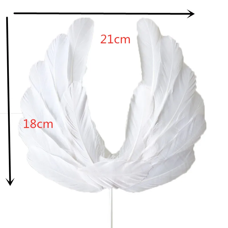 1Pcs Angel Feather Wing Flag/Angel Doll Cake Toppers For Wedding Birthday Party Dessert Valentine'S Day Cake Top Decoration - Цвет: white