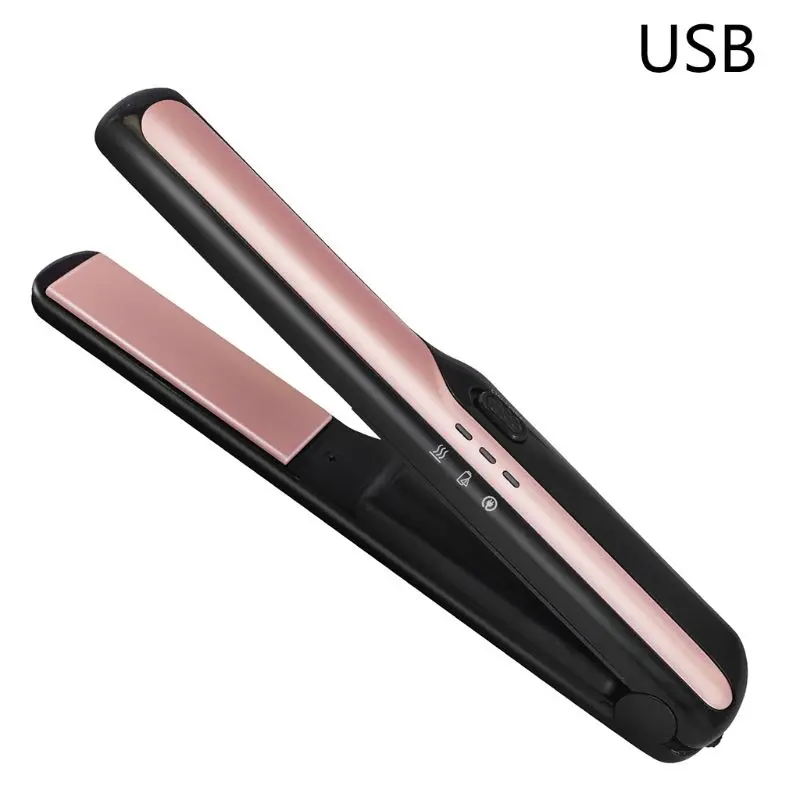 2в1 мини беспроводной Выпрямитель волос бигуди USB Перезаряжаемый выпрямитель волос