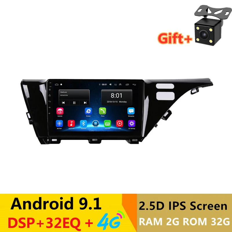 10," 2.5D ips экран Android 9,1 автомобильный DVD gps Видео плеер для Toyota camry головное устройство Радио Стерео навигация bluetooth wifi