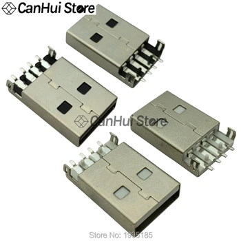 

10Pcs/20Pcs USB 2.0 Jack A Type Male Plug Connector USB jack 180 Degree 4PIN Sink SMT 2Feet DIP Cable Soldering White/Black