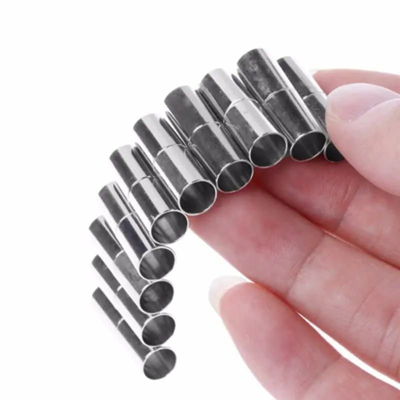 

20Pcs Tube Magnetic Clasps Leather Cord End Cap Necklace Bracelet Jewelry Making Y4QB