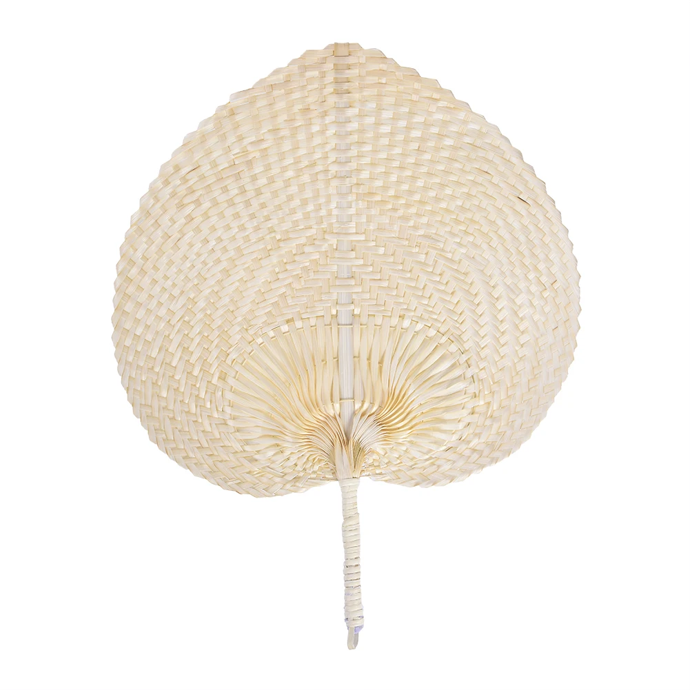 Pure Handmade DIY Heart Shaped Bamboo Woven Summer Cooling Artistic And Cool Leaf Fan Exquisite Workmanship | Дом и сад