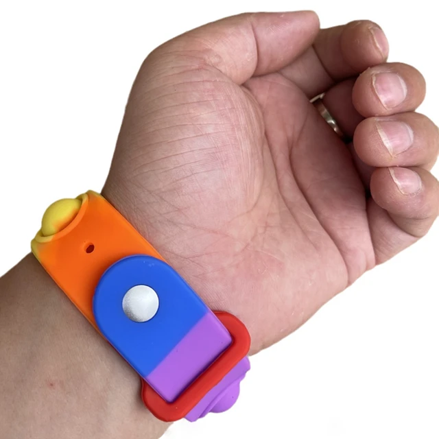 Among in Us Popits Push Bubble Fidget Toy Soft Dimple Bracelet Decompression Squeeze Sensory Toy Anti