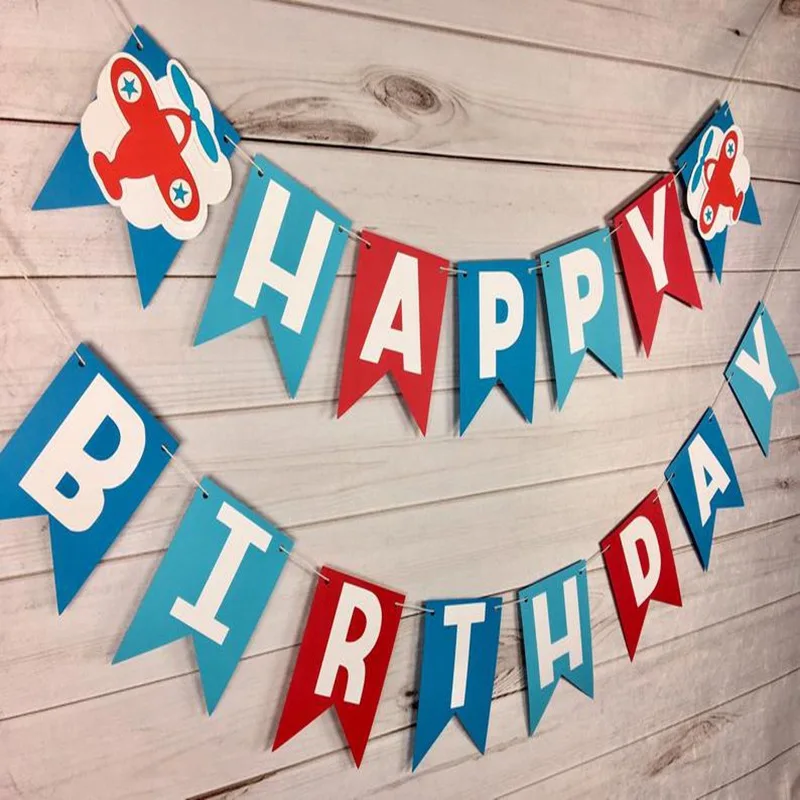 1 компл. Самолеты с днем рождения баннер самолет истребитель Воздушные шары Дети самолет игрушка фестиваль вечерние украшения авиалайнер облако гирлянда