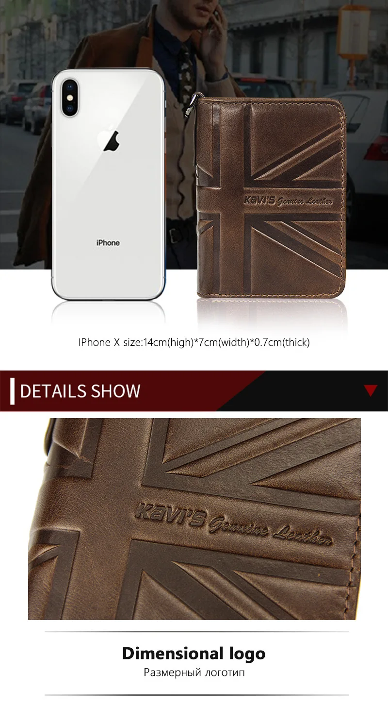 Защита RFID, натуральная кожа, винтажные мужские кошельки, Crazy Horse, на молнии, кошелек для монет, пластиковый, для банковских карт, ID, чехол, держатель для мужчин