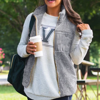 

Winter Women Vest Coat Fashion Sleeveless Vest Jacket Outwear Casual Coat Fashion Solid Color Zipper Slim Coats