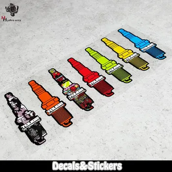 

NO.L041 Gouge JDM Colorful Spark plug 3M Reflective Stickers MOTO GP Car Sticker Waterproof Decals Racing Motorcycle