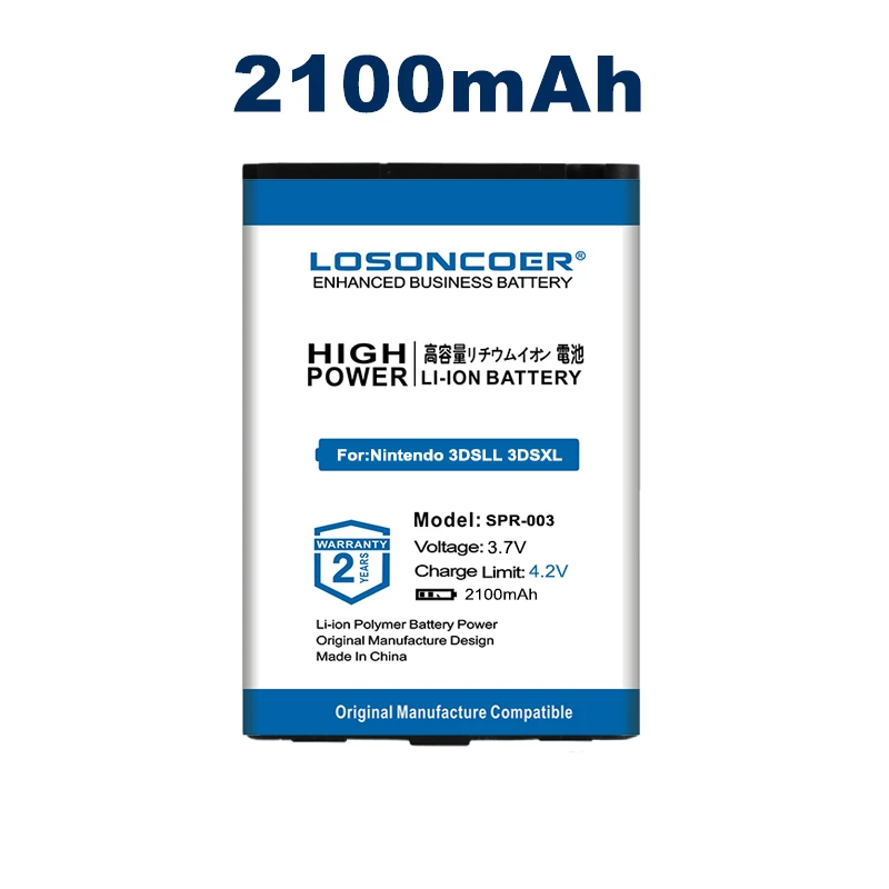 LOSONCOER High Quality Battery 2100mAh SPR 003 Battery for Nintendo