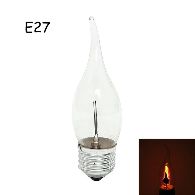 E27 E14 3W, винтажный промышленный светодиодный светильник с нитью накаливания, лампочки Эдисона, винтажный мерцающий огненный светильник - Цвет: D