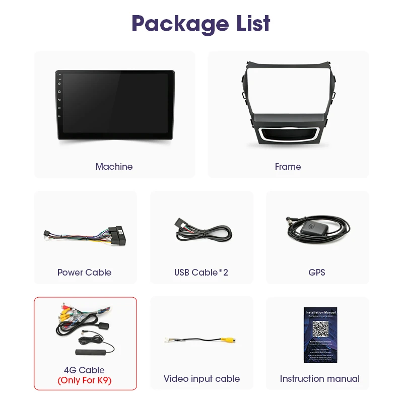 Android10.0 Car Radio for Hyundai Santa Fe 3 2013-2017 RDS DSP 4G ENT WIFI Auto Audio 2 Din IPS 4G+64G Navigation GPS Head Unit