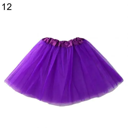Dark Purple Модная одежда для детей, Детская мода 3 Слои Для детей девочек Эластичная лента газовое платье для балета, для танцев юбка принцессы балетный танцевальный костюм, один размер - Цвет: Dark Purple