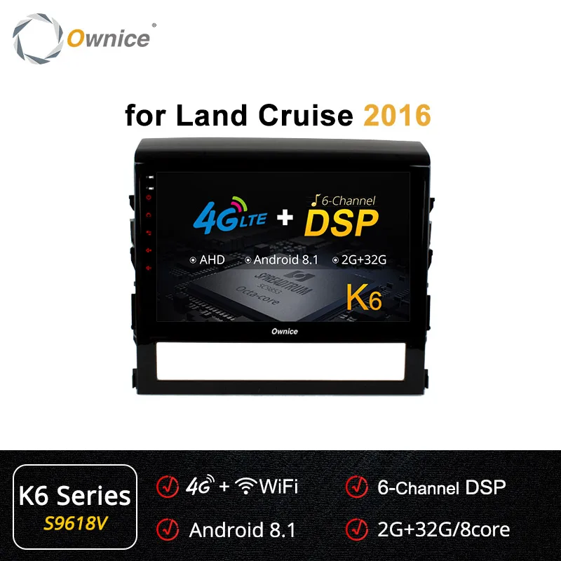 S9618 K6 Ownice k3 k5 k6 " Восьмиядерный Android 9,0 автомобильный dvd-плеер для Toyota Land Cruiser радио gps 4G LTE DSP 360 панорама оптическая - Цвет: S9618 K6
