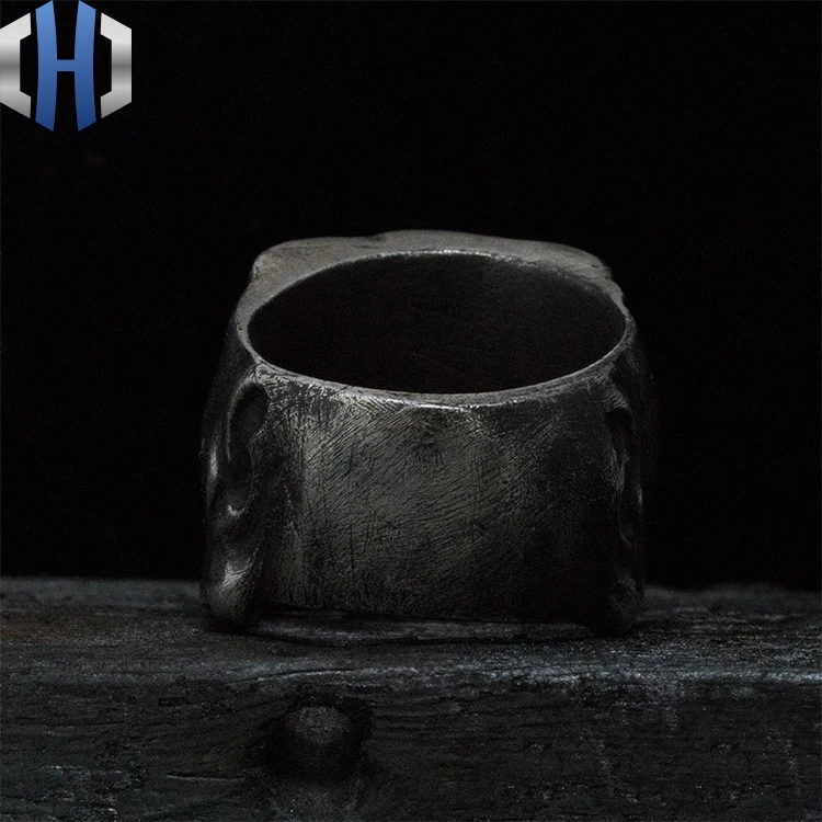 Original Handmade Silver 925 Silver Ring Dark Lux Punk Ring Male